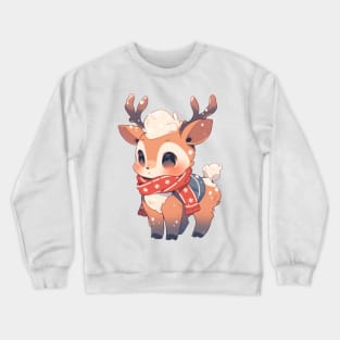 Cute Kawaii Reindeer: Spread Holiday Cheer! Crewneck Sweatshirt